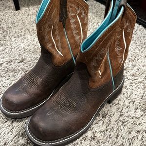 Ariat Fatbaby Boots, 9.5 women, Brown and teal